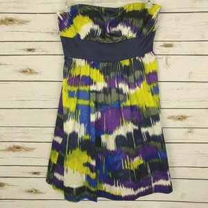NWT Max & Cleo Strapless Printed Cocktail Dress